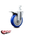 thumbnail image 2 of 5 Inch Blue Poly Wheel Swivel 3/4 Inch Square Stem Caster with Total Lock Brake, 2 of 2