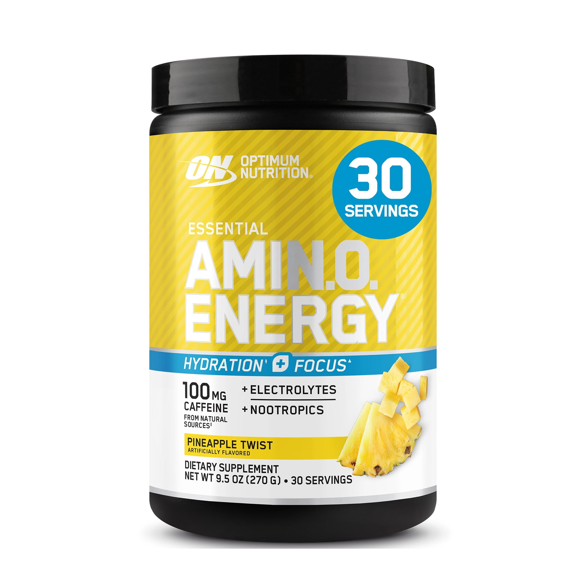 Optimum Nutrition Essential Amino Energy Hydration Plus Focus Powder, Pineapple Twist, 9.5 oz