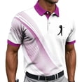 thumbnail image 2 of Fnnxeal Mens Polo Shirts Golf Casual Graphic Collared Short Sleeve Summer Polo Purple Shirts for Men Size L, 2 of 7