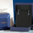 thumbnail image 5 of Gem Stone King 14K White Gold Persian Blue Moissanite Earrings for Women | 0.46 Cttw | Gemstone Birthstone | Round 4MM, 5 of 6