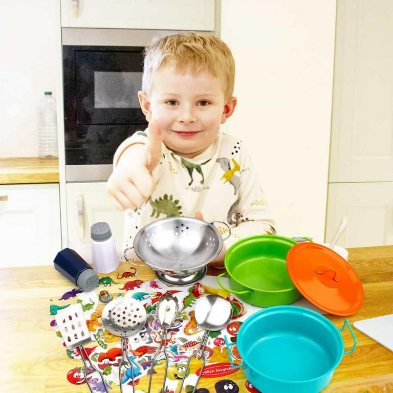 Stainless steel toy kitchen cheap set