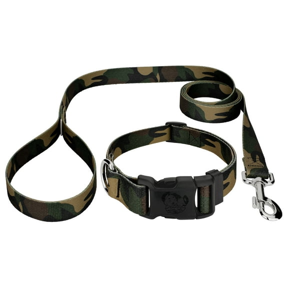 Country Brook Petz® Deluxe Woodland Camo Collar and Leash, Mini