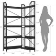 thumbnail image 2 of AOILE 72" Corner Bookshelf, Industrial L-Shaped 5-Tier Bookcase with Metal Frame, Large Corner Display Rack Shelf for Living Room, Bedroom, Office, 2 of 6