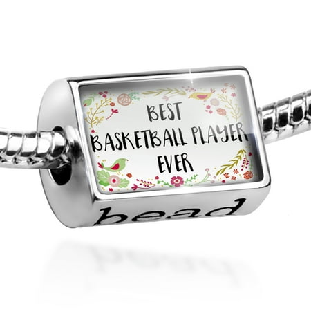 Bead Happy Floral Border Basketball Player Charm Fits All European