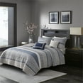 thumbnail image 2 of Madison Park Rhapsody Ensemble de Couvre-Lit Jacquard Polyester 6 Pcs en Marine, 2 of 23