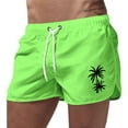 thumbnail image 1 of Men's Swim Trunks Quick Dry Elastic Waist Beach Shorts Bathing Suit Summer Swimsuits with Drawstring and Coconut Tree Print Beach Shorts with Pockets, 1 of 4