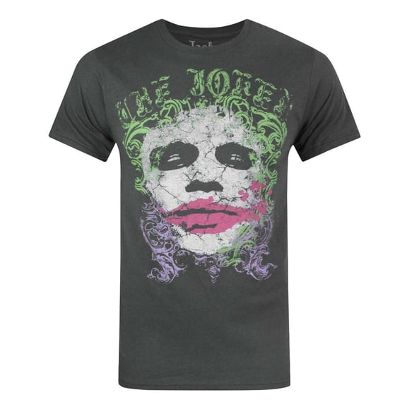 DC Comics The Joker Mens Charcoal Short Sleeved T-Shirt | S | Made by Vanilla Underground
