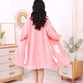 thumbnail image 4 of Kaemgyyd Robes for Women Fluffy Fuzzy V Neck Bath Robe Knee Length Bathrobe Bow Front Ladies Outfits（Watermelon Red,One Size）, 4 of 7
