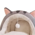 thumbnail image 3 of Cama cueva para gatos jinwen nido semicerrado fondo impermeable Gris M, 3 of 8