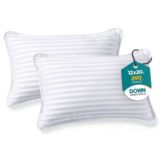 Utopia Bedding Travel Pillow for Airplane, Car and Toddlers (White, 2 Pack), Neck Support for Travelling, Down Alternative Filling, Compact Camping Pillow for Backpacking & Hiking (12x20)