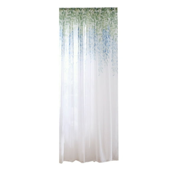 asddcavvf Leaves Sheer Curtain Window Voile Drape 1 Panel Fabric Girls Curtains for Bedroom 2 Panels 52 W X 95 L Curtains with