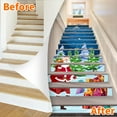thumbnail image 3 of 3D Christmas Santa Stair Stickers Decals - Christmas gifts Claus Stair Risers Stickers Decals Removable Staircase Decals Vinyl Wall Stickers for Stair Steps Christmas Decoration, 3 of 8