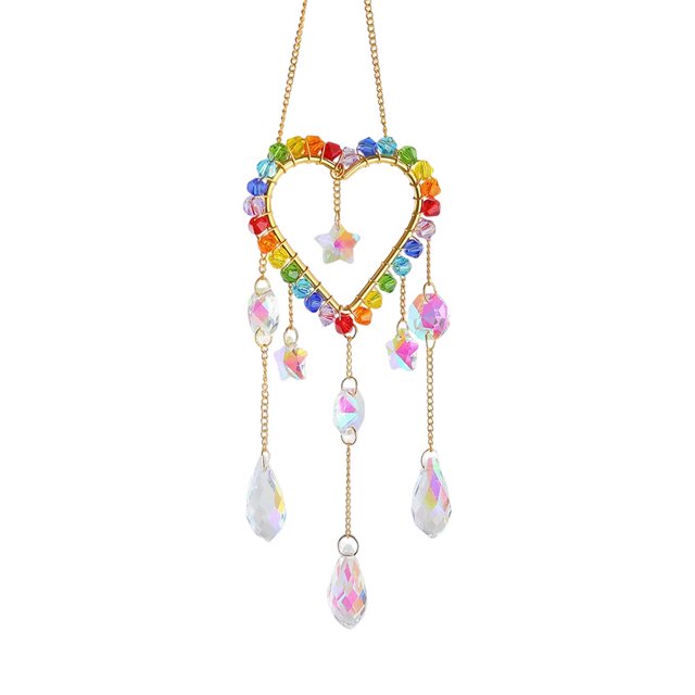 Monstrate Accesorios elegantes para decoración del hogar, colgante atrapasol que añade encanto a la decoración del jardín del hogar Decoración del hogar Corazón 36cm