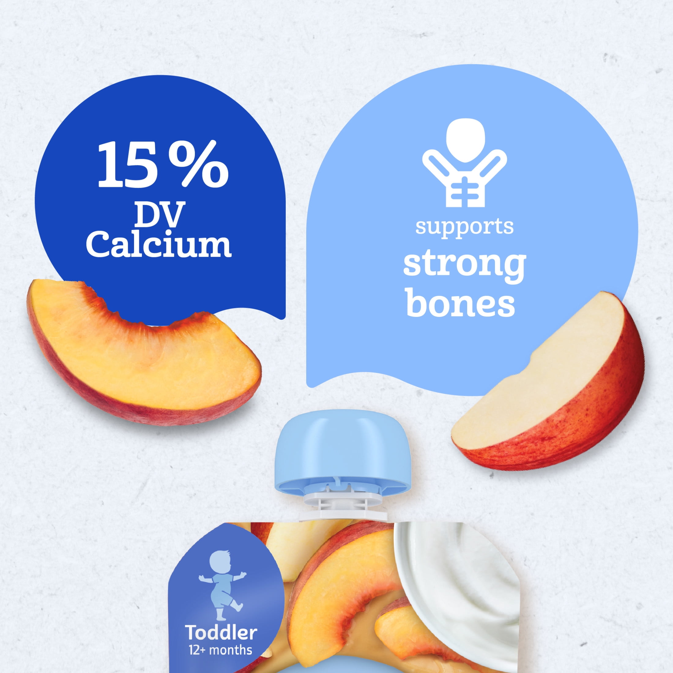 (6 pack) Gerber Fruit & Yogurt, Peaches & Cream Toddler Food, 3.5 oz Pouch