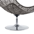 thumbnail image 5 of Contemporary Modern Urban Designer Outdoor Patio Balcony Garden Furniture Lounge Chair, Rattan Wicker Fabric Metal, Grey Gray, 5 of 6