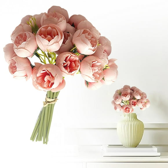 Meiiso 1Pc-Hand-Tied Lotus Rose Red Household Imitation, A Single Hand Tied Peony European Style Home Decoration Wedding Bouquet Bouquet and Photography Prop