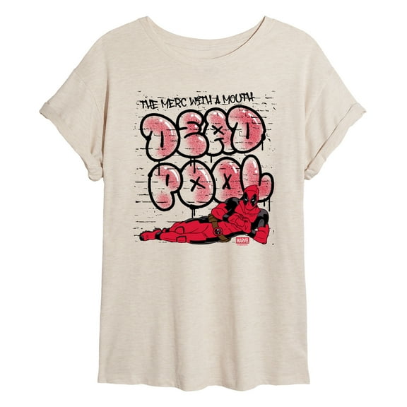 Marvel - Deadpool Street Graffiti - Women's Oversized Graphic T-Shirt