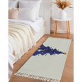 Christmas Runner Rug for Hallway 2x5ft, Navy Blue Ombre Christmas Tree