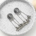 thumbnail image 5 of Indian Jhumka Jhumki Ethnic Dangle Earring for Women Vintage Long Tassel Bell Drop Earrings Boho Flower Beaded Bollywood Jewelry Boho Traditional Oxidized Antique Festival Party Gift for Lady, 5 of 13