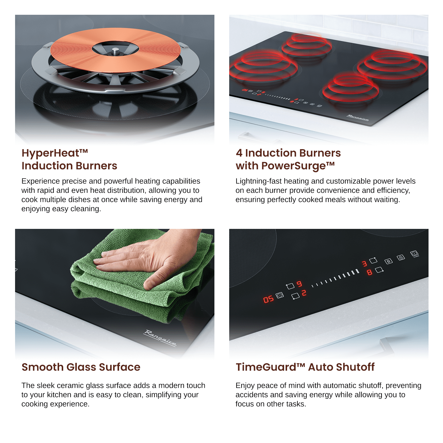 Rangaire RCI241S 24" Induction Cooktop - Smooth Glass Surface, Induction Burners, Touch Control
