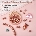thumbnail image 3 of 50 cuentas de silicona redondas de 15 mm para la fabricación de llaveros, bolígrafos y otros artículos de joyería (oro rosa)., 3 of 9