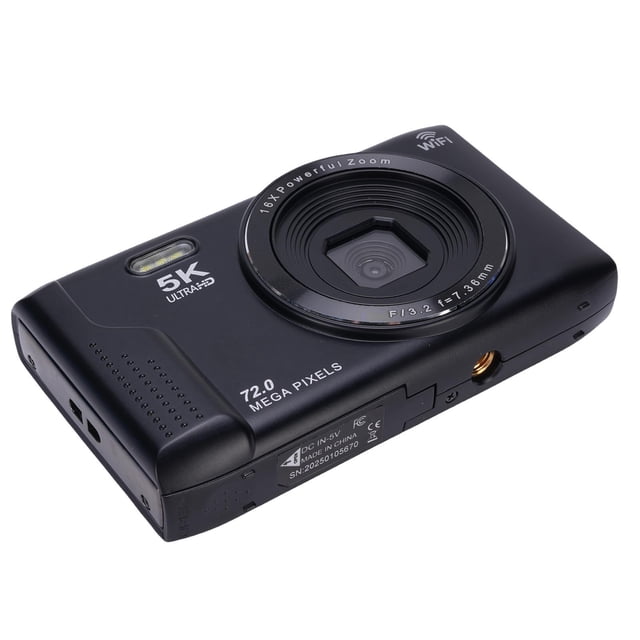 Cámara Digital de 5K para Fotografía, UHD Autofocus wifi 72 MP 16x Zoom Punto compacto Cámara de vlogging, Cámaras Compactas Hd Wifi Con 8 Modo de Fotografía para Viajes