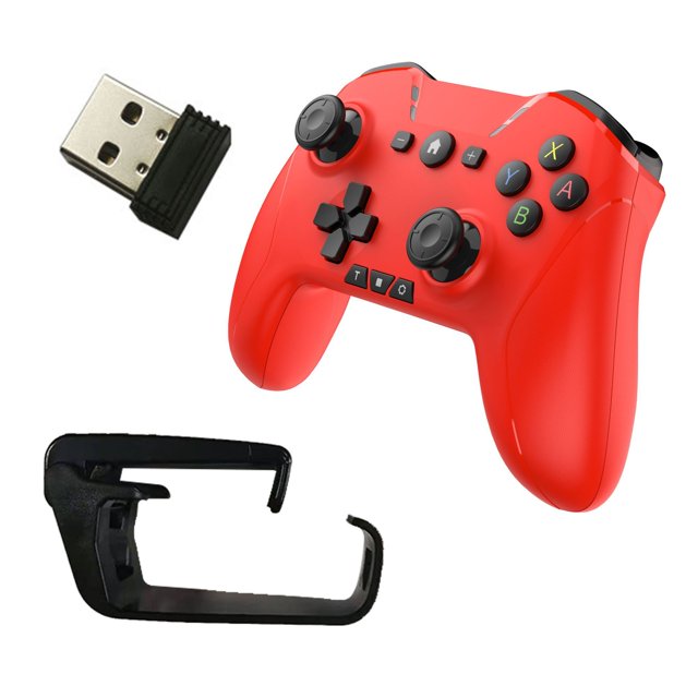 Wireless Game Controller for Windows 7 8 10 PC/iPhone/Android/Switch, Dual Shock USB Bluetooth Mobile Phone Gamepad Joystick( with mobile phone holder and 2.4G receiver)