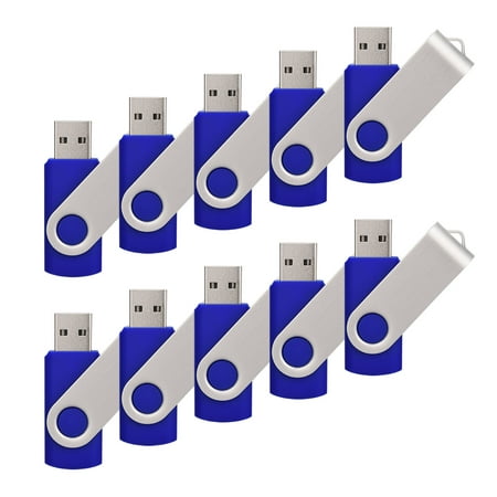 KOOTION 10 Pack 2GB USB Flash Drive Memory Stick Fold Storage Thumb Pen Drive Swivel, (Best Pen Drive Brand)