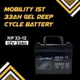 thumbnail image 2 of 33Ah Gel Deep Cycle Battery, Reliable 12V Battery for Motorcycles, Bikes, and More, 2 of 10