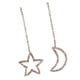 thumbnail image 4 of Pendientes largos con forma de estrella y luna con diamantes de imitación para mujer y niña Oro, 4 of 9