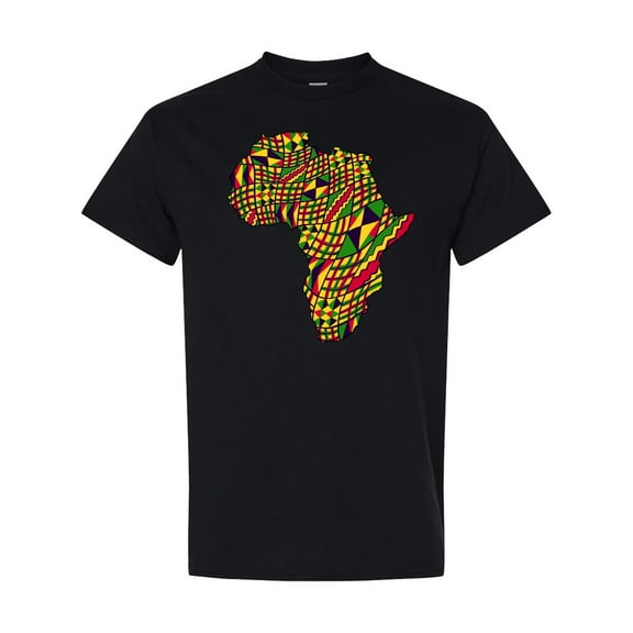 Inktastic African Continent with Pattern-black History Month T-Shirt