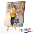 thumbnail image 2 of Cuadros Decorativos Kit de pintura al óleo DIY por números pareja de ancianos cuadro pintado a mano decoración del hogar Wdftyju embutido en tela, 2 of 9