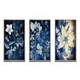 thumbnail image 2 of Designart "Autumn Leaves in Faded Blue Vintage Botanical II" Abstract Botanicals Framed Wall Art Set Of 3 - Blue Modern Frame Canvas Set For Living Room Decor, 2 of 6