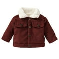thumbnail image 3 of Esaierr 3 Months-3 Years Boys Girls Corduroy Jacket Coats for Newborn Baby,Lapel Button down Thicked Warm Coats Winter Outerwear,Unisex Fleece Lined Tops, 3 of 8