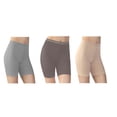 thumbnail image 1 of Vassarette Women's 3-Pack Invisibly Smooth Slip Short, Style 12385, Grey/Walnut/Latte, Small/5, 1 of 2