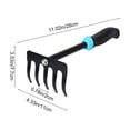 thumbnail image 3 of Horticultural Hand Rake Quenched Steel | Heavy Duty Rust-Resistant Garden Tool | Fiber Reinforced Handle | 28x11cm Black | Flower, Vegetable, Potted Plant, Weeding | Durable Landscaping Cultivator, 3 of 6