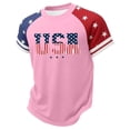 thumbnail image 3 of Quealent Grils Boys 4th of July Shirt American Flag T-Shirts USA Star Stripes Graphic Independence Day Outfit for Kids (Pink, 8-9 Years), 3 of 4
