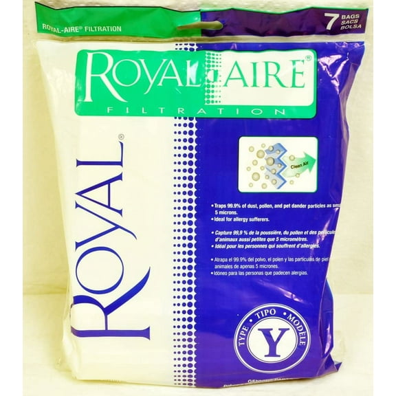 Royal Y Canister Vacuum Cleaner Bags for Royal CR50005, 7 Pack