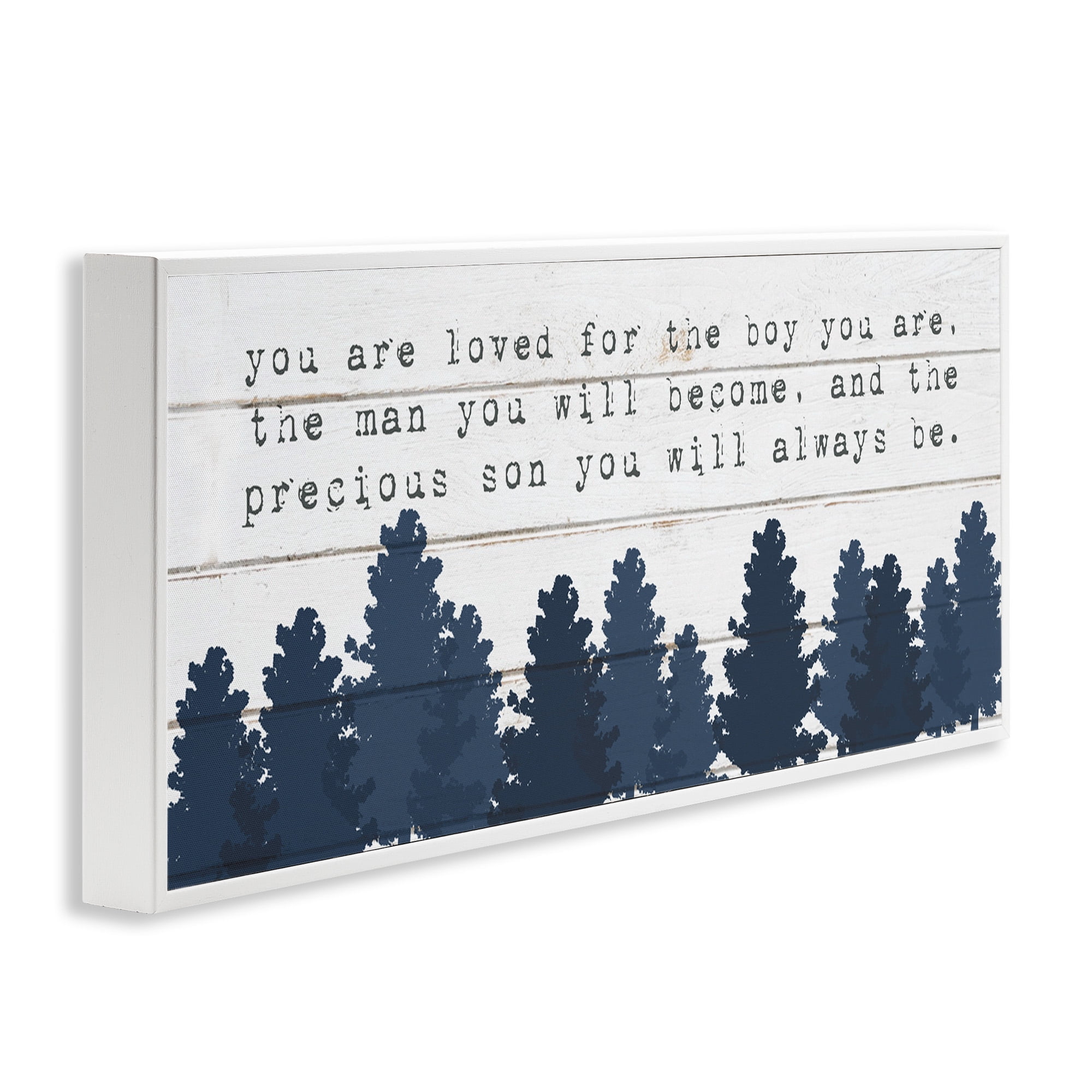 Stupell Industries Precious Son You Are Phrase Art for Kids Painting White Framed Art Print Wall Art, 24 x 10