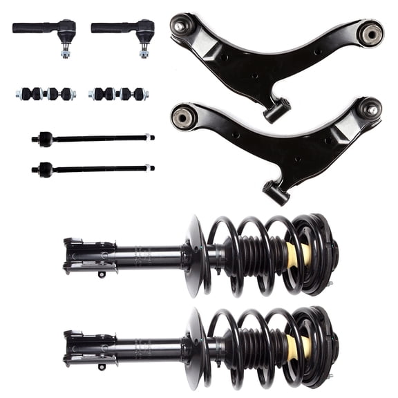 CCIYU Complete Suspension Kit Fits 01 02 03 04 05 06 07 08 09 10 for Chrysler PT Cruiser Includes Front Strut Spring Assembly Tie Rod End Control Arm and Ball Joint Assembly Stabilizer Bar Link Kit