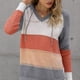 thumbnail image 4 of Sudadera con capucha de rayas y bloques de color para mujer, sudadera holgada con capucha, tops de manga larga, 4 of 5