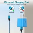 thumbnail image 4 of Micro USB Cable with Android Charger, Hootek 6FT USB A to micro cable High Speed Fast Charging Cable, usb cable micro with USB Wall Charger Fast Charger Adapter Plug, android charger block, Blue, 4 of 10