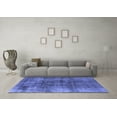 thumbnail image 3 of Ahgly Company Machine Washable Indoor Round Oriental Blue Industrial Area Rugs, 4' Round, 3 of 4