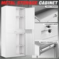 thumbnail image 2 of DNA Motoring 71" White Steel Lockable Metal Storage Cabinets w/ Drawer&2 Adjustable Shelves, 2 of 7
