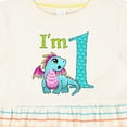 thumbnail image 4 of Inktastic Blue and Pink Baby Dragon First Birthday Girls Baby Dress, 4 of 5