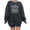 thumbnail image 4 of Fesfesfes Women Flannel Shirt Winter Sexy Round Neck Long Sleeve Tops Christmas Printed Regular Hoodies Sweatshirt Blouse, 4 of 8