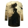 thumbnail image 5 of KIHOUT Women's Halloween Printed 3/4 Sleeve Blouse - Round Neck Casual Top with Witch Ghost Design for Fall Season Fashion & Comfort, 5 of 5