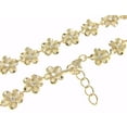 thumbnail image 2 of 925 sterling silver yellow gold plated Hawaiian 8mm cz plumeria flower anklet 9.5"+, 2 of 4
