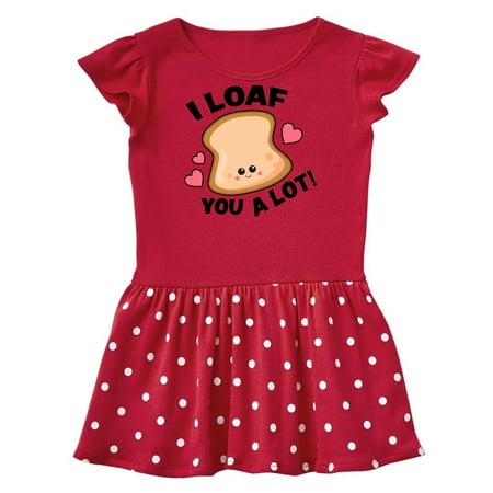 

Inktastic I Loaf You a Lot with Cute Bread Clip Art Gift Baby Girl Dress