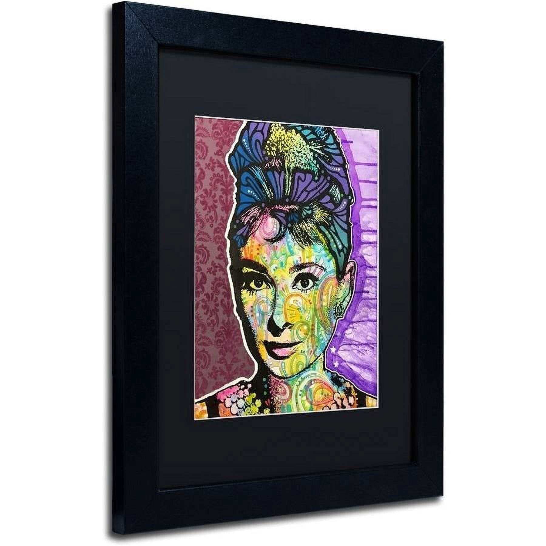 Trademark Fine Art "Audrey 2" Canvas Art by Dean Russo, Black Matte, Black Frame